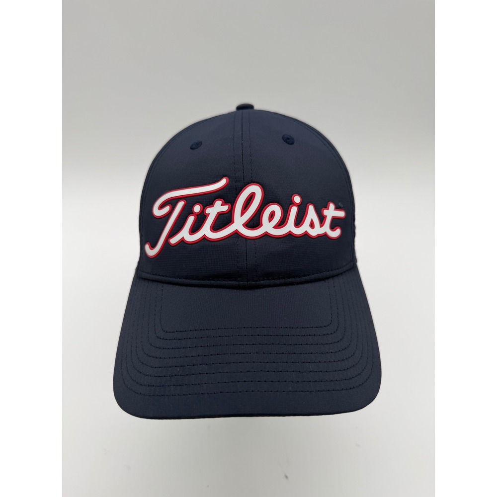 Titleist Mens Navy Blue Golf Hat American Flag Patch Adjustable Performance Cap